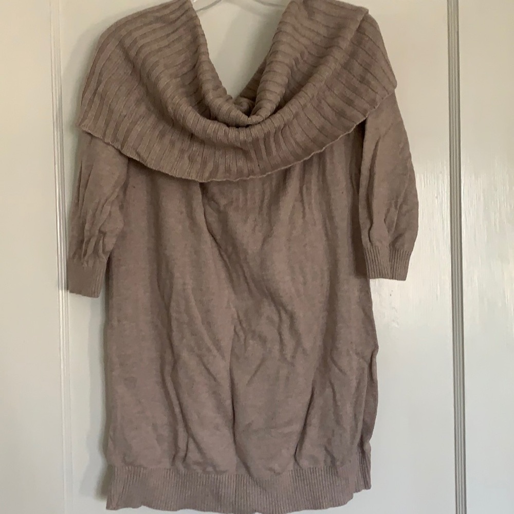 Size small tan cowl neck sweater from express